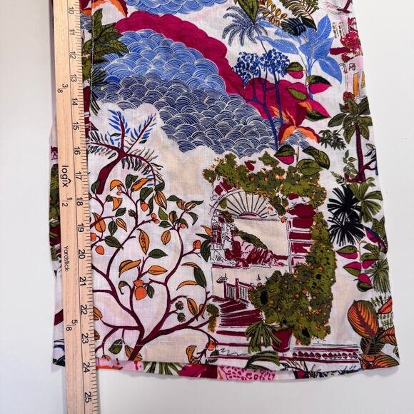 NWT Nicole Miller Wide Leg Pants Size XL 100% Linen European Flax Floral Coastal - Picture 5 of 9